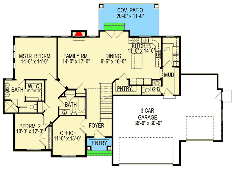Plan 290030IY: Craftsman House Plan with Optional Lower Level - Floor Plan - Main Level - Craftsman, Northwest