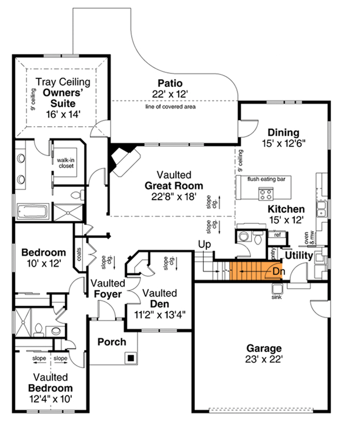 Plan 72872DA: Traditional Ranch House Plan with Bonus Room - Floor Plan - 3rd Floor - Ranch, Traditional