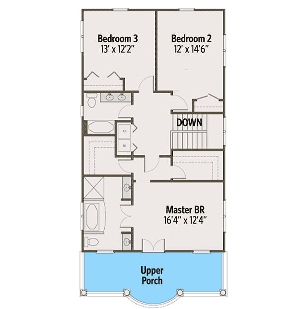Plan 50141PH: Northwest House Plan with Stacked Porches and Flex Space - Floor Plan - 2nd Floor - New Orleans, Victorian
