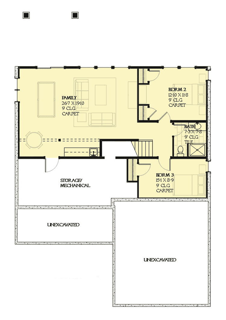 Plan 970036VC: Country House Plan for a Sloping Lot - Floor Plan - Lower Level - Country, Traditional
