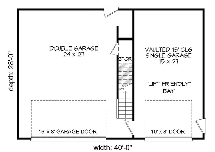 Plan 68484VR: Northwest Garage with Future Man Cave - Floor Plan - Ground Floor - Contemporary