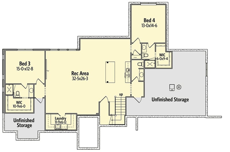 Plan 95039RW: Craftsman House Plan with Striking Entry Porch - Floor Plan - Optional Finished Lower Level - Craftsman, Mountain, New American, Northwest, Rustic