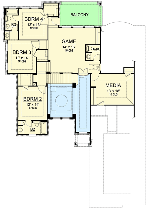 Plan 36532TX: Elegant European House Plan - Floor Plan - 2nd Floor