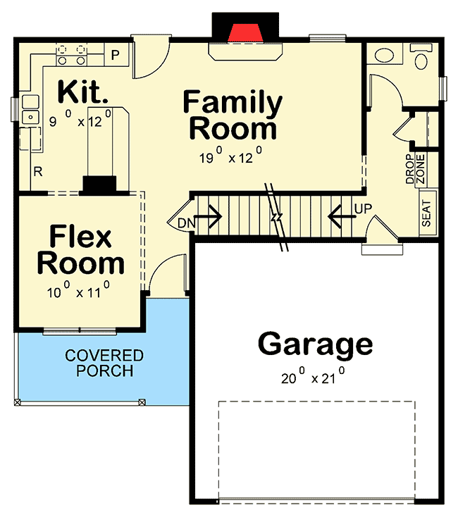 Plan 42494DB: Compact Traditional House Plan - 1460 Sq Ft - Floor Plan - Main Level - Country, Traditional