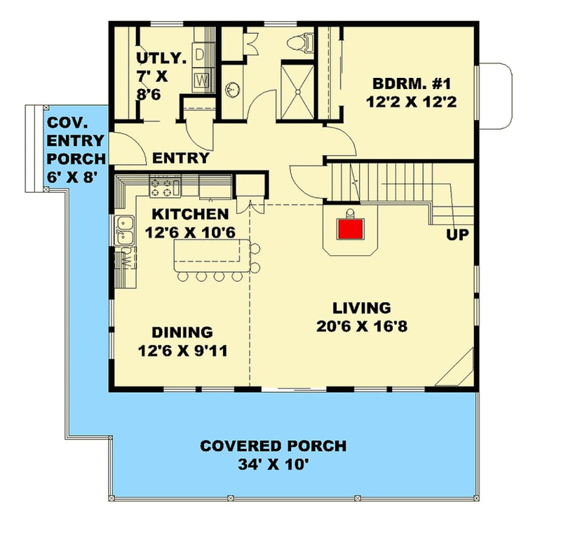 Plan 35557GH: Sloping Lot House Plan with 3000 Square Feet of Living with Views to the Side - Floor Plan - Main Level - Mountain, Northwest