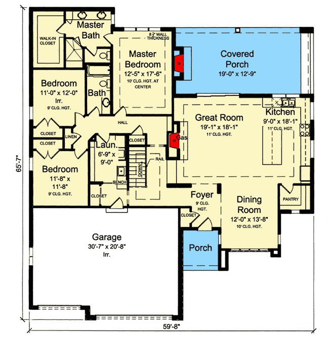 Plan 39256ST: Southern House Plan with Open Layout - Floor Plan - Main Level - Contemporary, Southern, Traditional