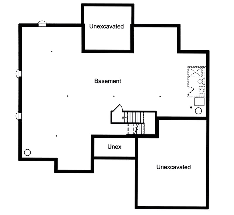 Plan 39261ST: Brick Home Plan with Clutter-Cutting Family Area - Floor Plan - Lower Level - Traditional