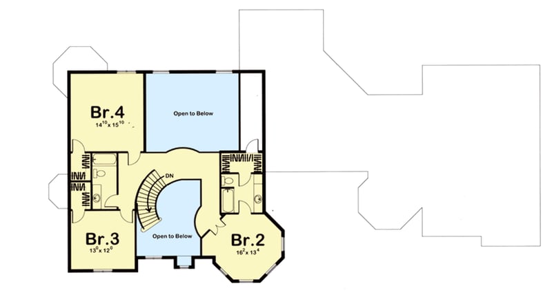 Plan 62686DJ: Victorian Beauty - Floor Plan - 2nd Floor - Country, Victorian