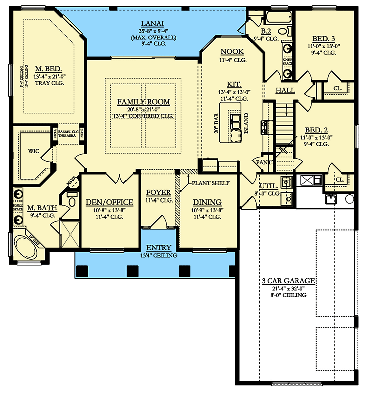 Plan 82220KA: Southern House Plan With Optional Bonus Room - Floor Plan - Main Level - Southern, Traditional