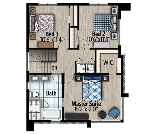 Plan 90302PD: Stylish Contemporary House Plan - Floor Plan - 2nd Floor - Contemporary, Modern