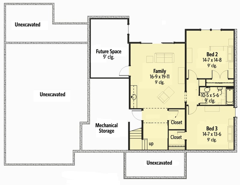 Plan 970054VC: Ranch House Plan with Expansion Possibilities - Floor Plan - Lower Level - Ranch, Traditional