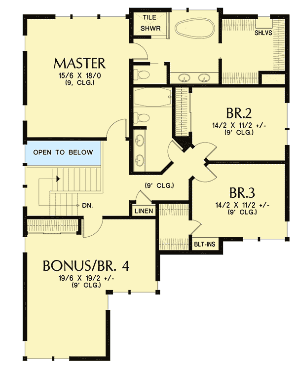 Plan 69656AM: Modern House Plan with Vaulted Master Bedroom - Floor Plan - 2nd Floor - Contemporary, Modern, Northwest