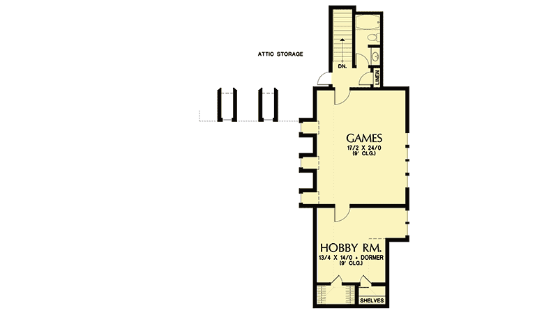 Plan 69658AM: Games Room Plus a Hobby Room - Floor Plan - 2nd Floor - European