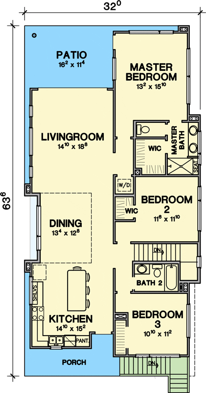 Plan 31191D: 3-Bed Modern House Plan with Flexible Ground Level - 2150 Sq Ft - Floor Plan - 2nd Floor - Contemporary, Modern