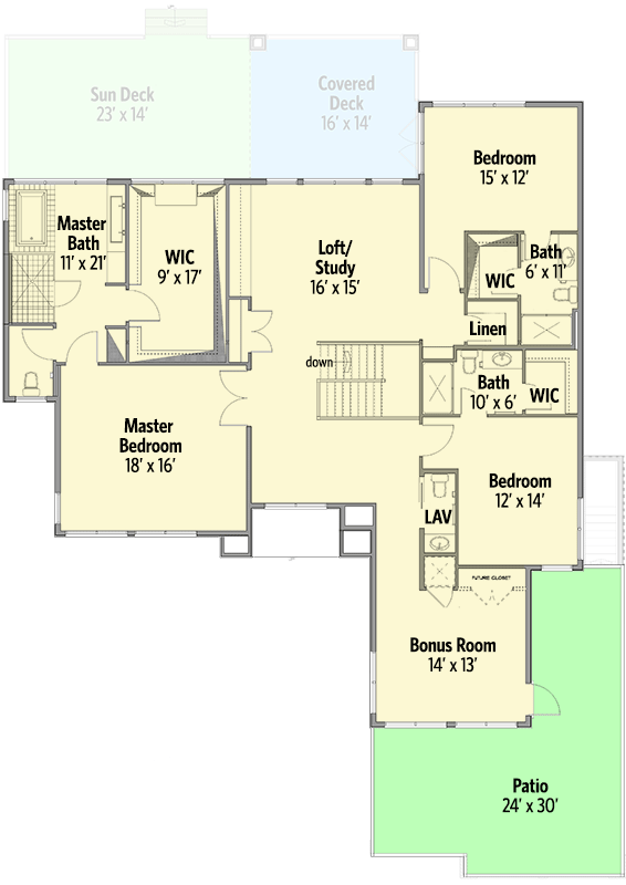 Plan 81698AB: Stunning Modern House Plan - Floor Plan - 2nd Floor - Contemporary, Modern