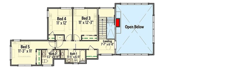 Plan 64455SC: Prairie-Style House Plan with First Floor Master - Floor Plan - 2nd Floor - Northwest, Prairie