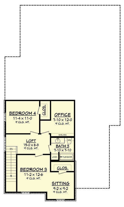 Plan 51771HZ: 4 Bed Exclusive French Country House Plan with Rear-Access Garage - Floor Plan - 2nd Floor - European, French Country, Southern, Traditional
