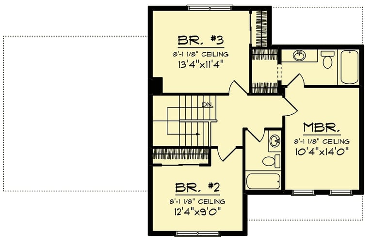 Plan 890044AH: Two-Story House Plan with Front to Back Great Room - Floor Plan - 2nd Floor - Northwest