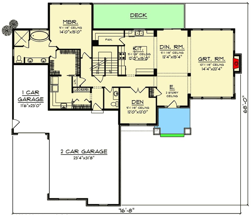 Plan 890060AH: Exciting Craftsman Curb Appeal - Floor Plan - Main Level - Craftsman, Northwest