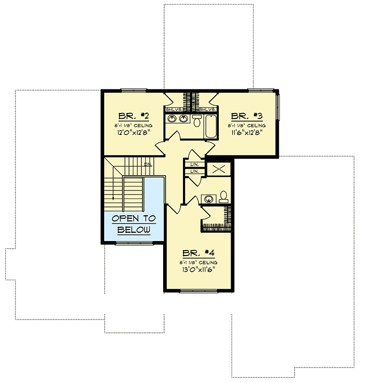 Plan 890062AH: Four Bedroom Prairie Style House Plan - Floor Plan - 2nd Floor - Northwest, Prairie
