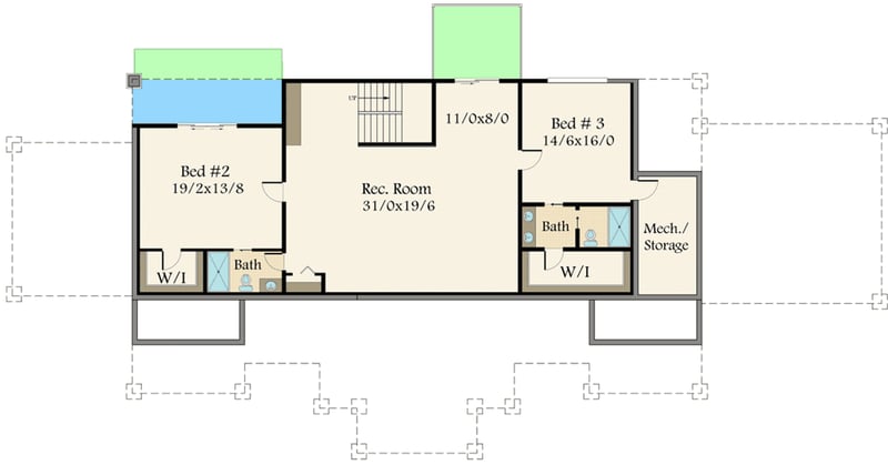 Plan 85211MS: Modern Mountain Lodge for the View Lot - Floor Plan - Lower Level - Craftsman, Mountain, Vacation