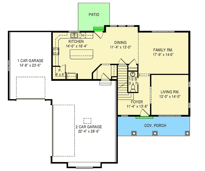 Plan 290034IY: Comfortable Craftsman House Plan with Optional Finished Lower Level - Floor Plan - Main Level - Craftsman, Northwest, Traditional