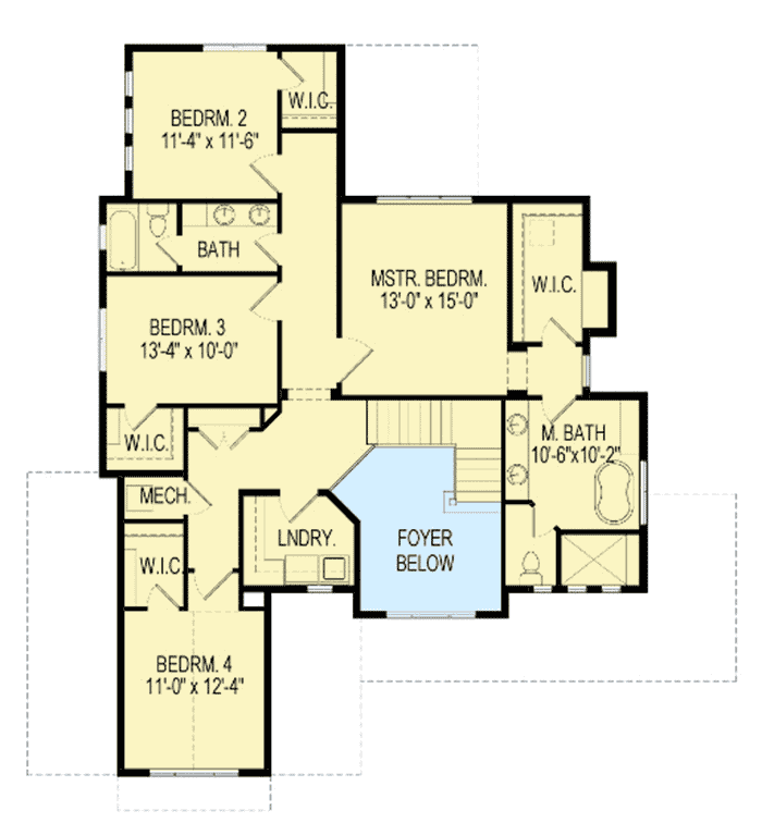 Plan 290046IY: Four Bedroom Craftsman House Plan - Floor Plan - 2nd Floor - Craftsman, Northwest