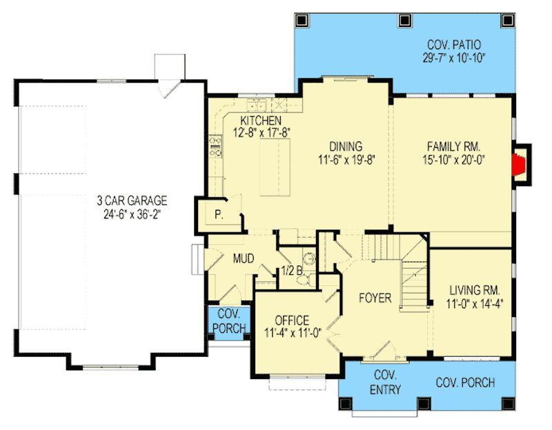 Plan 290049IY: Four to Six Bedroom Craftsman House Plan - Floor Plan - Main Level - Craftsman, Northwest