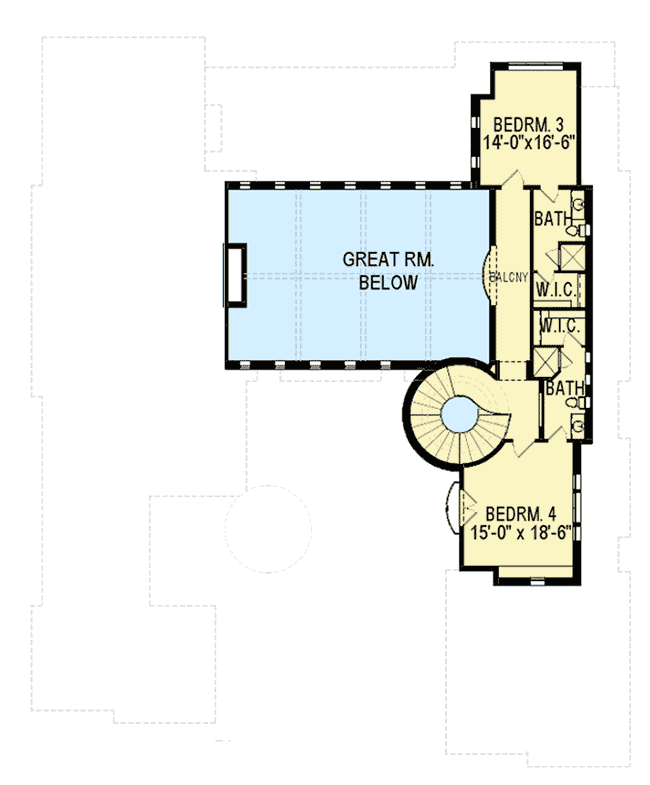 Plan 290070IY: Spacious Mediterranean House Plan with Attached Casita - Floor Plan - 2nd Floor - Florida-Style, Mediterranean