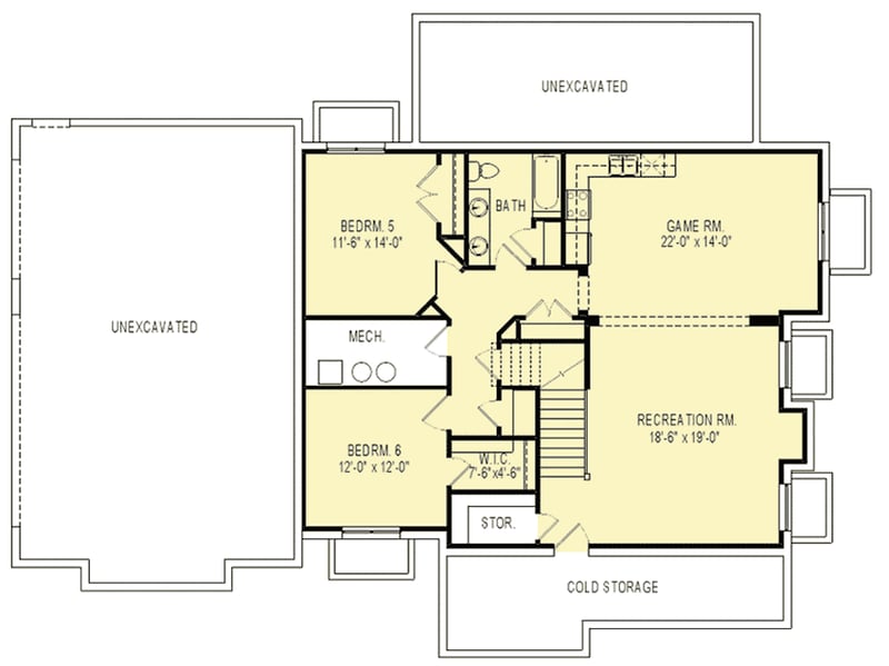 Plan 290078IY: Craftsman House Plan with the Potential for Six Bedrooms - Floor Plan - Optional Lower Level - Craftsman, Northwest