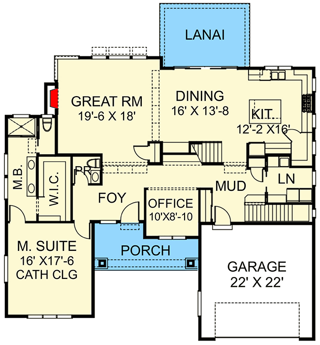 Plan 770005CED: Charming Traditional House Plan - Floor Plan - Main Level - Cape Cod, Farmhouse, New American, Northwest, Traditional