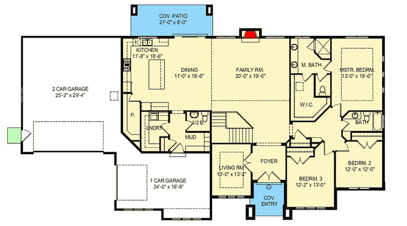Plan 290088IY: Prairie Modern House Plan - Floor Plan - Main Level - Modern, Prairie