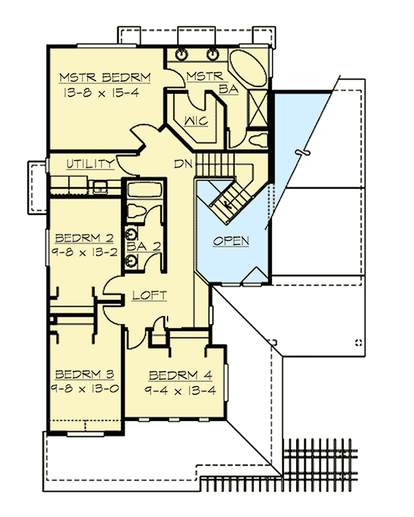Plan 23716JD: Craftsman Home Plan with Angled Foyer And Finished Basement - Floor Plan - Second Floor - Craftsman, Northwest, Traditional