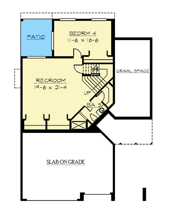 Plan 23716JD: Craftsman Home Plan with Angled Foyer And Finished Basement - Floor Plan - Lower Level - Craftsman, Northwest, Traditional