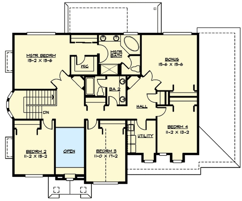 Plan 23722JD: Lavish Traditional House Plan - Floor Plan - 2nd Floor - Craftsman, New American, Northwest, Shingle, Traditional