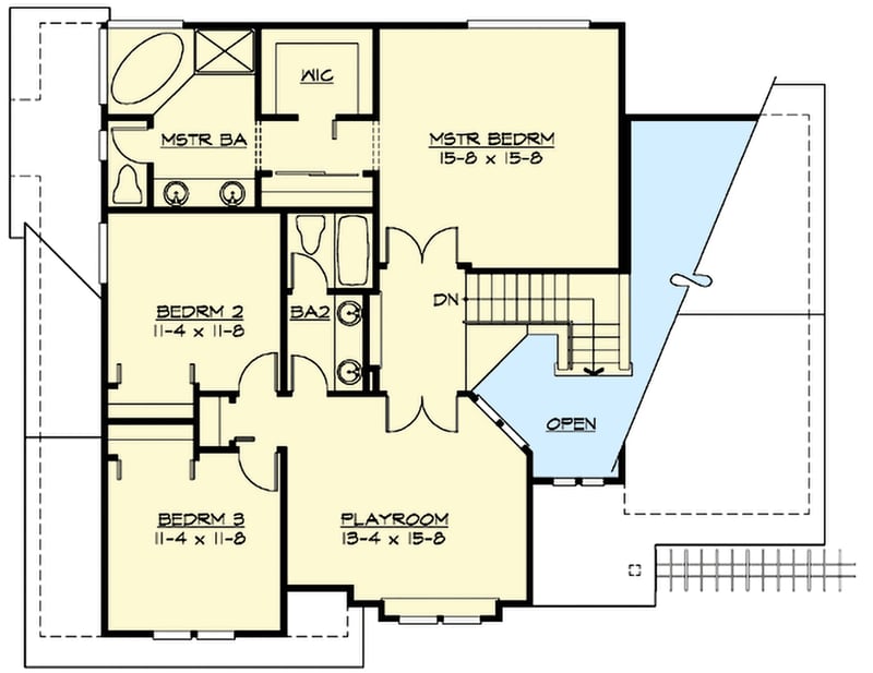Plan 23726JD: Craftsman House Plan Comes In Multiple Versions - Floor Plan - 2nd Floor - Craftsman, New American, Northwest, Traditional