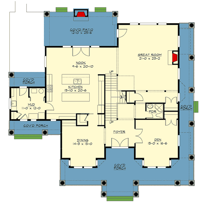 Plan 23762JD: Luxurious Northwest House Plan - Floor Plan - Main Floor - Northwest, Traditional