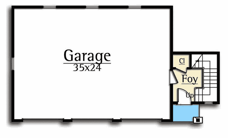 Plan 18843CK: Two Bedroom Carriage House Plan - Floor Plan - Main Level - Carriage, Rustic