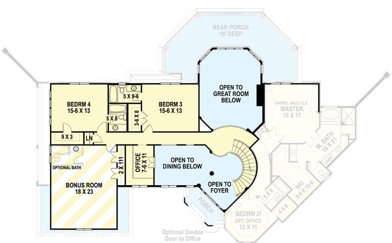 Plan 12314JL: Impressive Flexible 4-Bed French Country Home Plan - Floor Plan - 2nd Floor - European, French Country, New American, Transitional