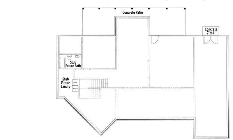 Plan 24377TW: Country Craftsman House Plan with Private Master Suite - Floor Plan - Lower Level - Country, Craftsman, Ranch
