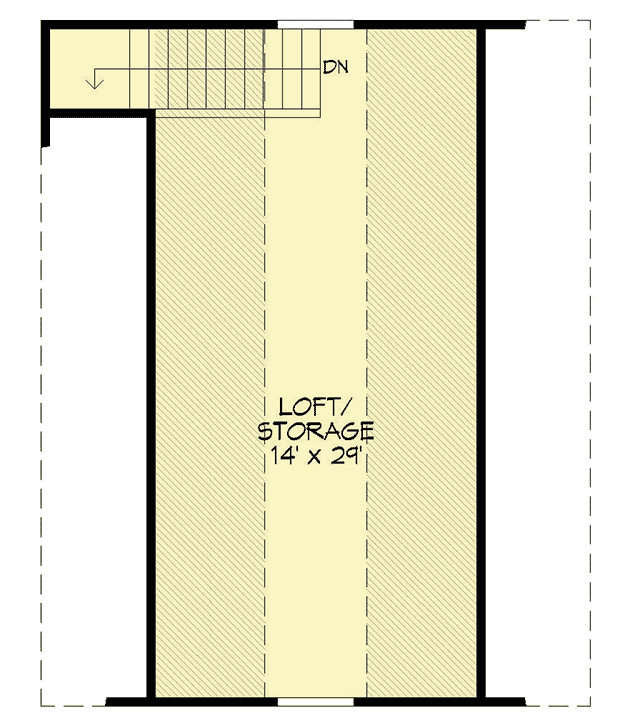 Plan 68517VR: Detached Garage Plan With Upstairs Loft - Floor Plan - 2nd Floor - Traditional