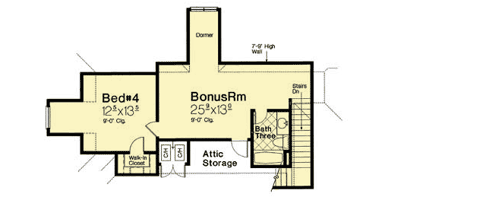 Plan 48578FM: Split Bedroom European House Plan with Bonus Room Included - Floor Plan - 2nd Floor - European, French Country