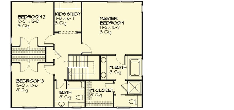 Plan 970014VC: Traditional 3-Bed with Shed Dormer and Covered Entry Porch - Floor Plan - 2nd Floor - Country, Traditional, Tudor