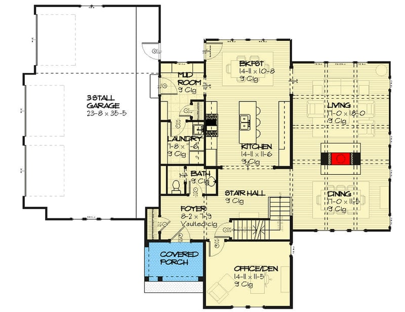 Plan 970060VC: Splendid Tudor House Plan - Floor Plan - Main Level - European, Traditional, Tudor