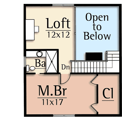 Plan 18853CK: Cozy Farmhouse Plan with Upstairs Loft - Floor Plan - 2nd Floor - Cottage, Country, Farmhouse, Rustic, Vacation