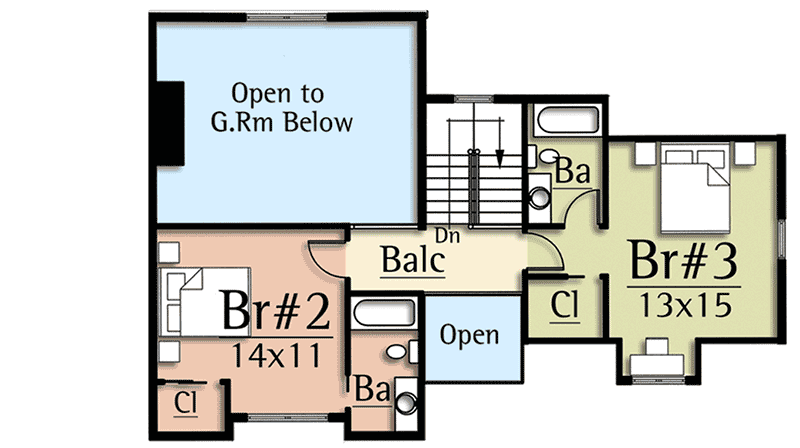 Plan 18861CK: 4-Bed Modern Farmhouse Plan with Options - Floor Plan - 2nd Floor - Rustic