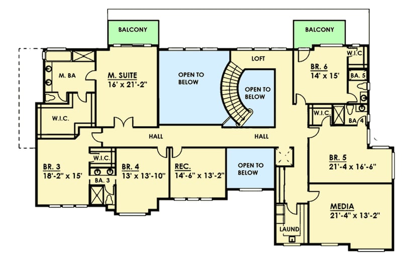 Plan 666026RAF: Six Bedroom Contemporary House Plan - Floor Plan - 2nd Floor - Contemporary, Northwest