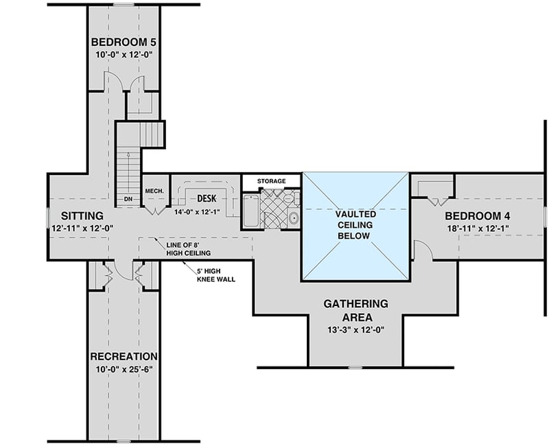 Plan 20144GA: Southern Ranch Home Plan with Vaulted Family Room - Floor Plan - Bonus Level - Country, Southern, Traditional