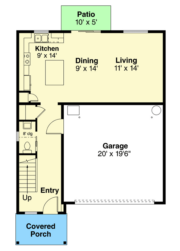 Plan 72908DA: Simple House Plan with Upstairs Vaulted Master Suite - Floor Plan - Main Level - Country, Traditional