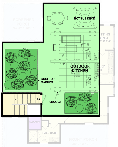 Plan 765004TWN: Exciting Beach House Plan with Rooftop Garden - Floor Plan - Rooftop - Beach, Coastal, Low Country, Northwest, Vacation